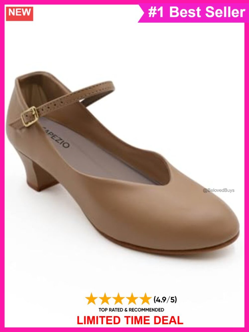 Capezio 1.5'' Character Dance Shoe PU Leather Sole Closed Toe